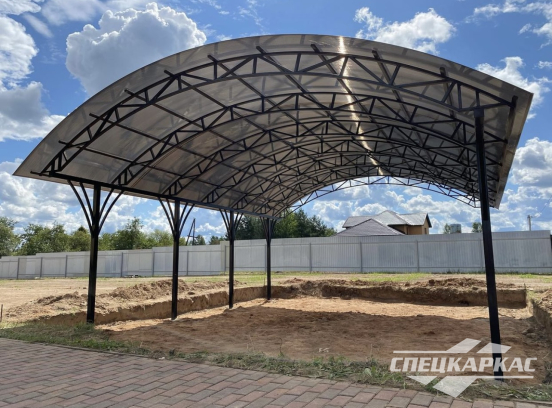 Арочный навес из поликарбоната для автомобилей №10 - фото 5