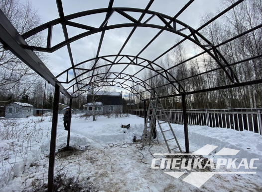 Навес для машины из поликарбоната №48 - фото 1433