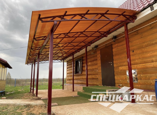 Навес к дому из поликарбоната для террасы №33 - фото 1293