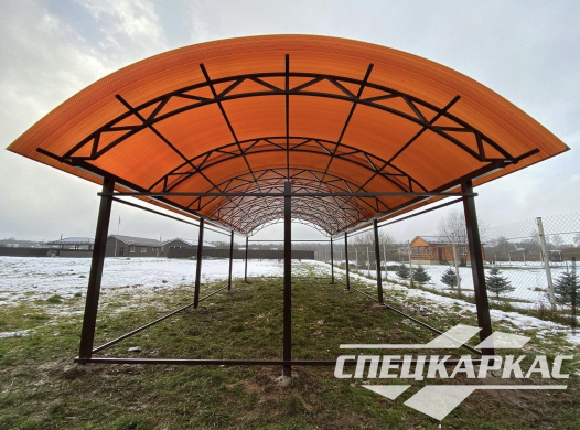 Навес из поликарбоната арочного типа №58 - фото 1531