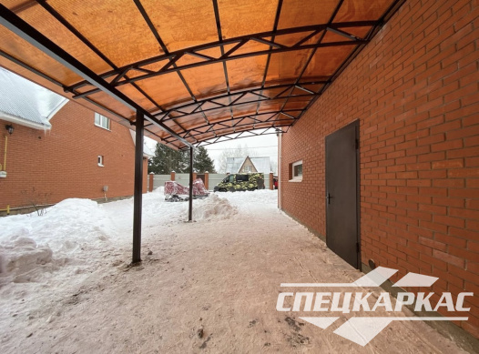 Навес из поликарбоната к дому | Навес над входом №8 - фото 1049