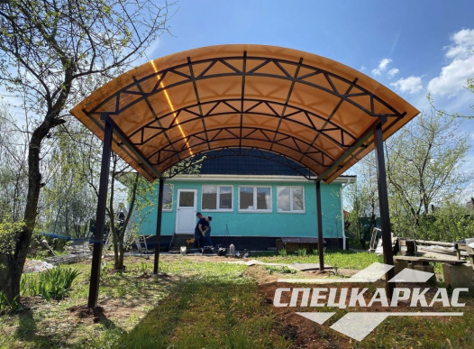 Металлический навес из поликарбоната для зоны отдыха №27 - фото 1235