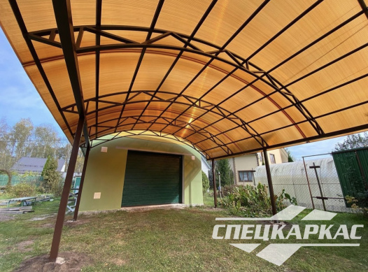 Навес из поликарбоната перед гаражом №82 - фото 1780