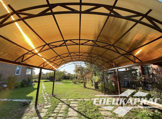 Навес для авто из поликарбоната №84 - фото 1798