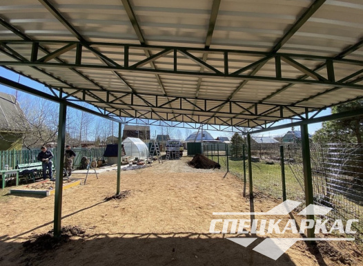 Односкатный навес из профнастила для автомобиля №37 - фото 1334