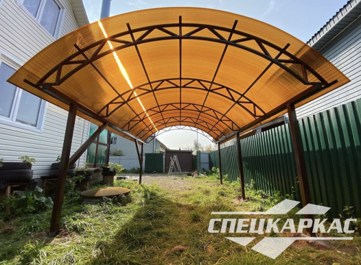 Навес из поликарбоната для одного автомобиля №89 - фото 1848